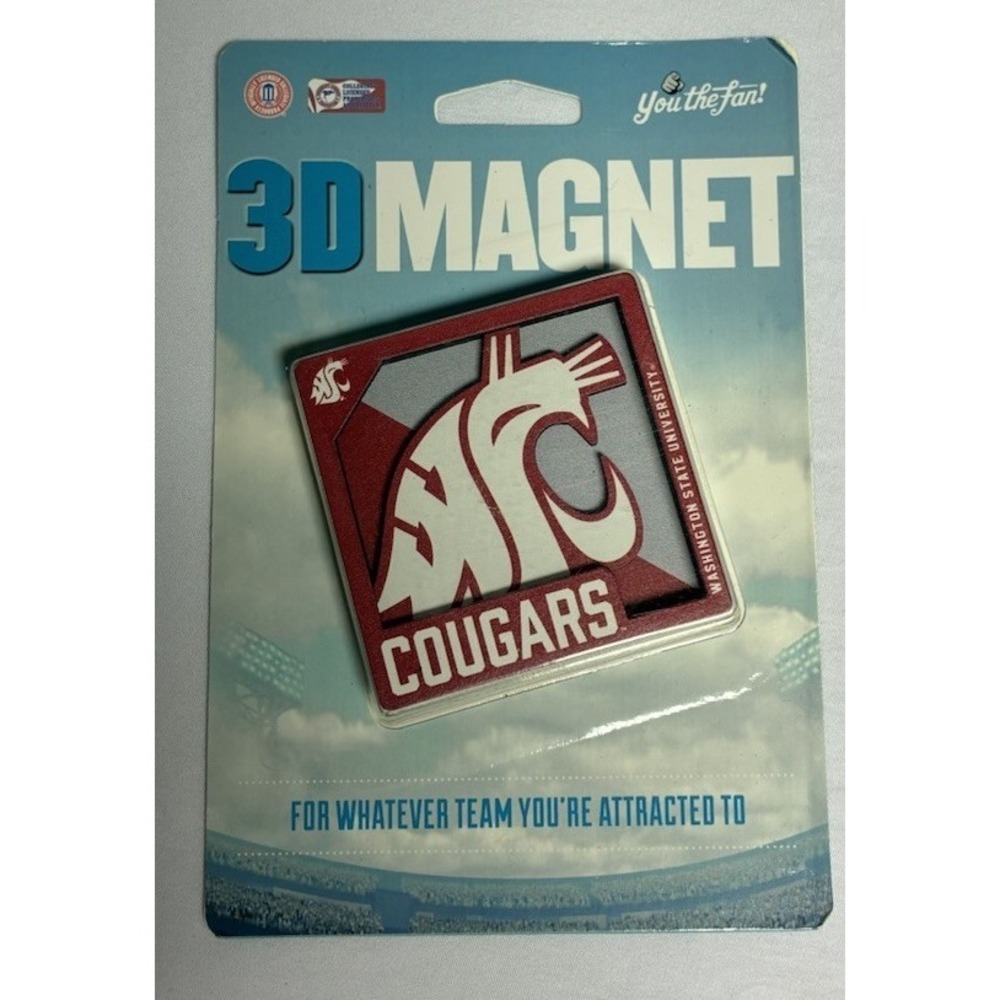 YouTheFan NCAA Washington State Cougars 3D Logo Series Magnet